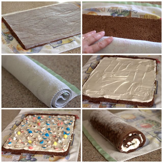 Malted Milk Ball Ice Cream Cake Roll