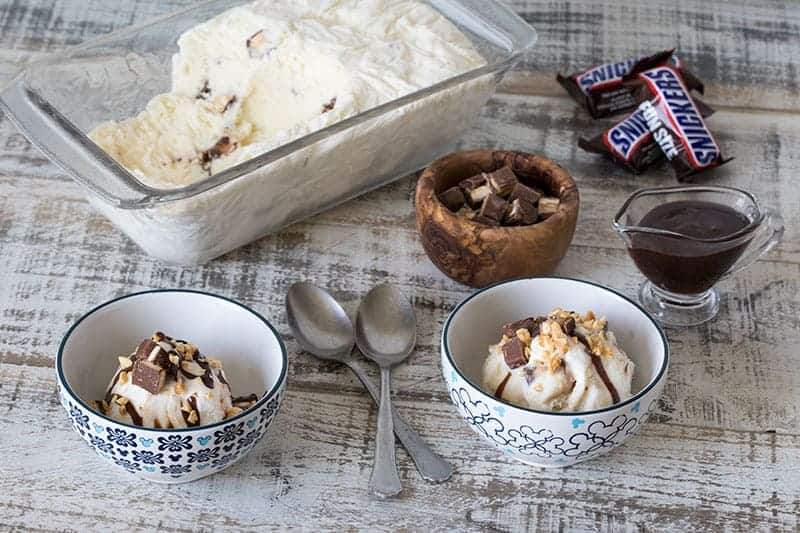 The Best Homemade Snickers Ice Cream