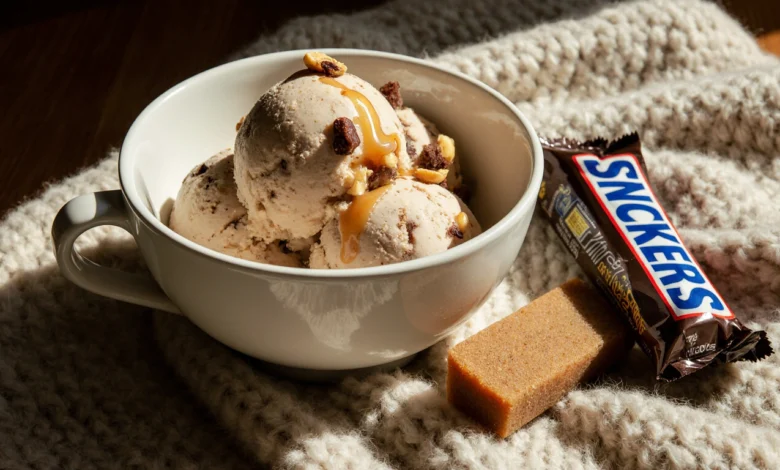 The Best Homemade Snickers Ice Cream