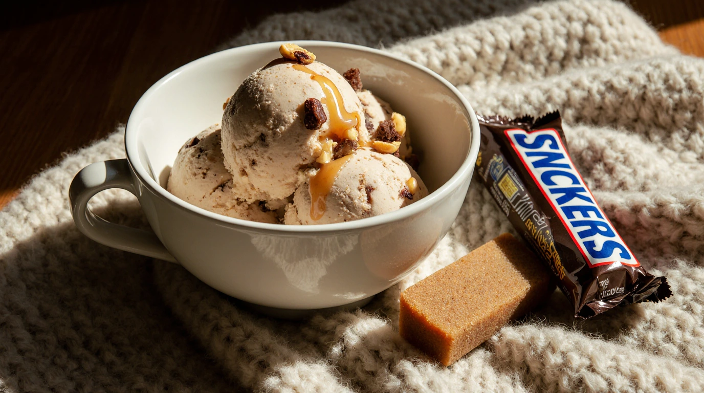 The Best Homemade Snickers Ice Cream