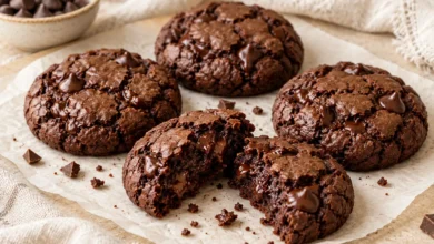 Cocoa-rich cookies bake with a thin crust and a softer chocolate center.