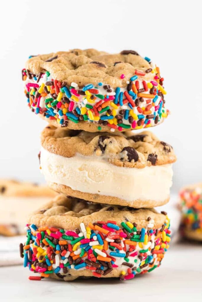 Homemade Chocolate Chip Cookie Ice Cream Sandwiches