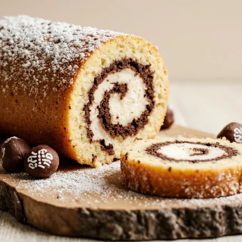 Malted Milk Ball Ice Cream Cake Roll