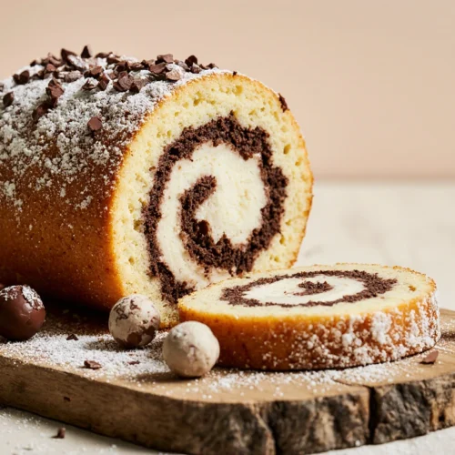Malted Milk Ball Ice Cream Cake Roll