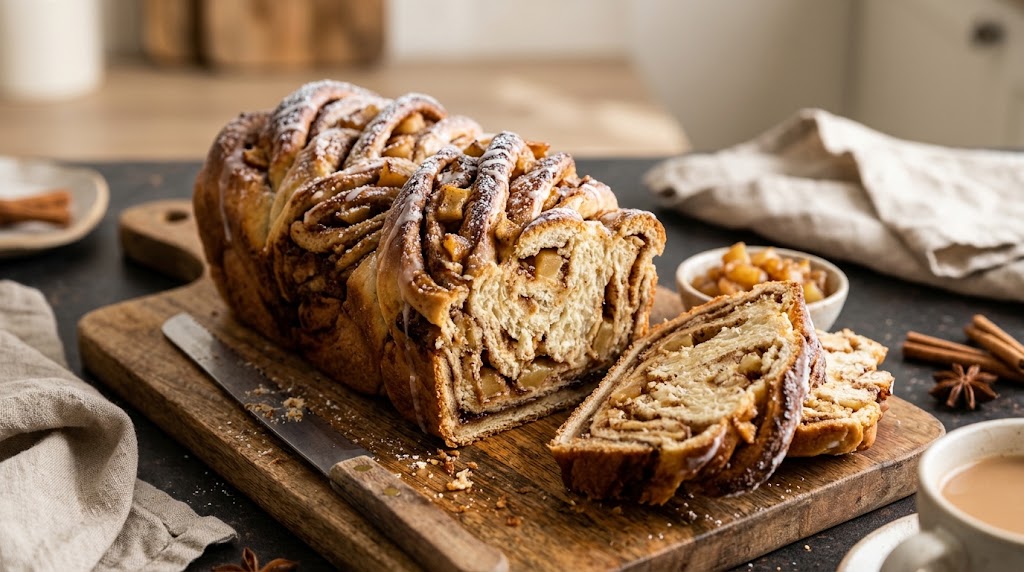 Chai-Spiced Apple Babka Recipe (Soft Twisted Loaf)
