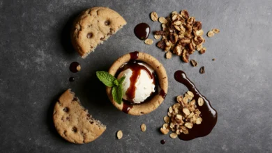 Easy Ice Cream Sundaes in Homemade Oatmeal Cookie Cups
