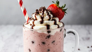 Easy Thick Strawberry Chocolate Chip Milkshake Recipe