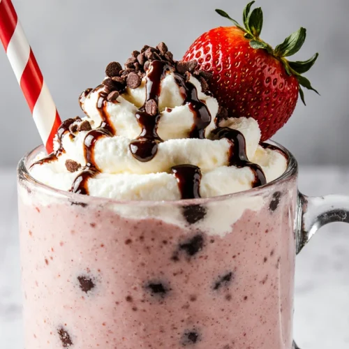 Easy Thick Strawberry Chocolate Chip Milkshake Recipe