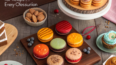 A variety of easy gluten-free dessert recipes, including chocolate cake and cookies, arranged on a table.